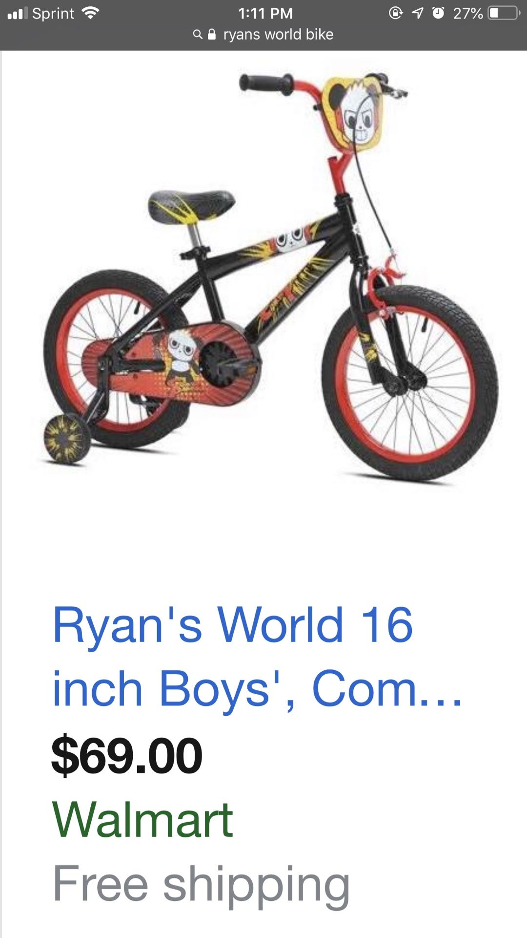 Ryan's world 16 inch bike cheap