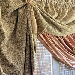 Handmade Lined Cheetah Print Drape. 