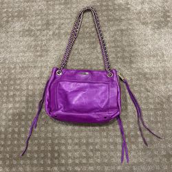 Rebecca Minkoff authentic purple handbag, soft real leather, gold accents, original bag, great condition, beautiful handbag
