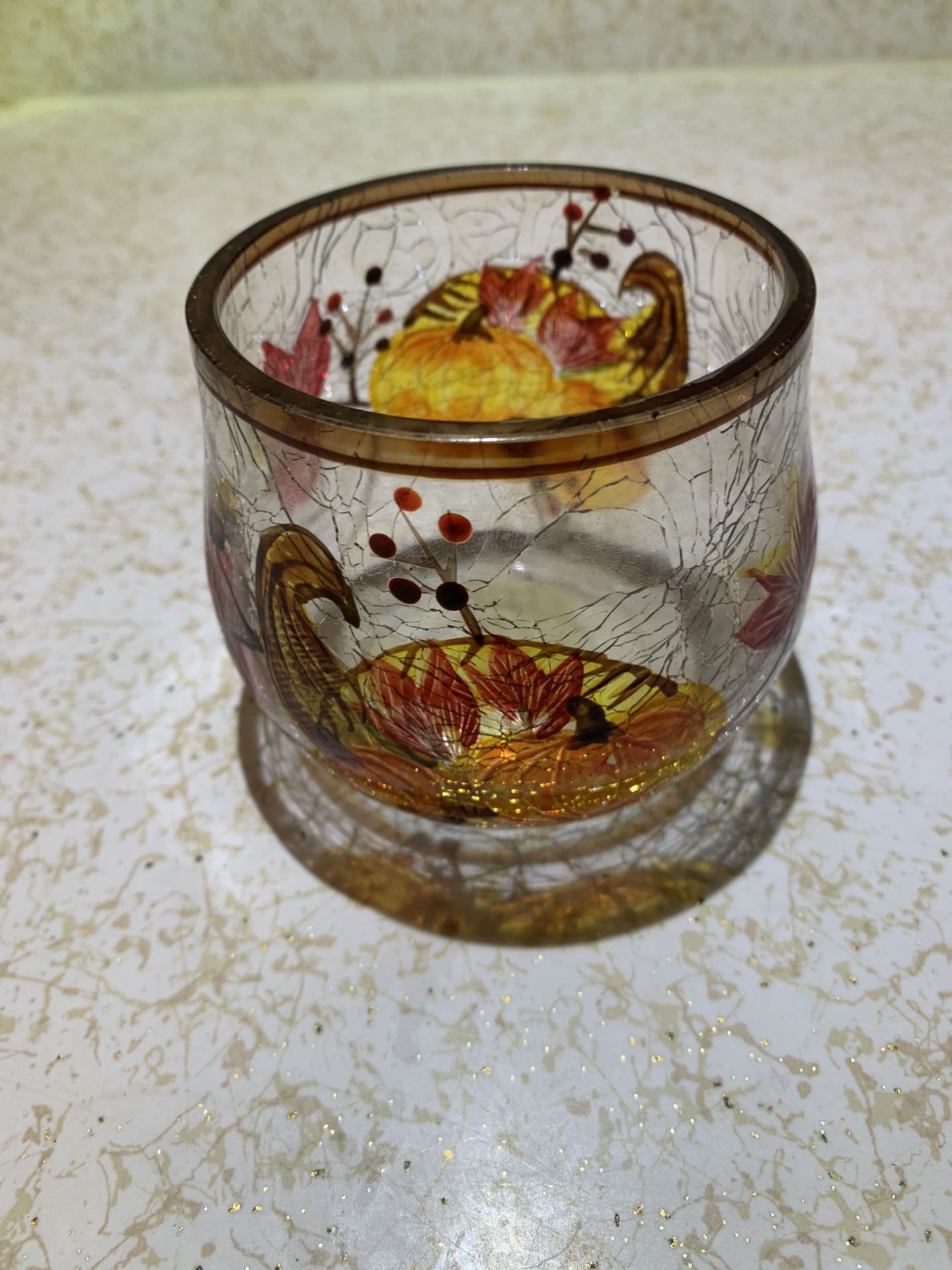 Yankee Candle Cornucopia Crackle Round Glass