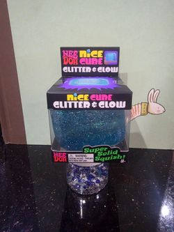 Needoh glitter and glow nice cube blue squishy