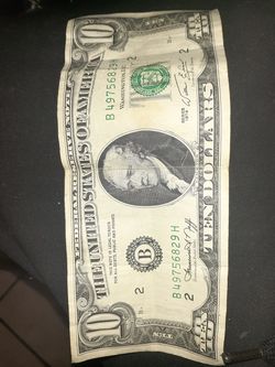 1974 10 dollar bill best offer takes it