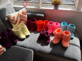 Handmade Knitted House Slippers – $15 Each