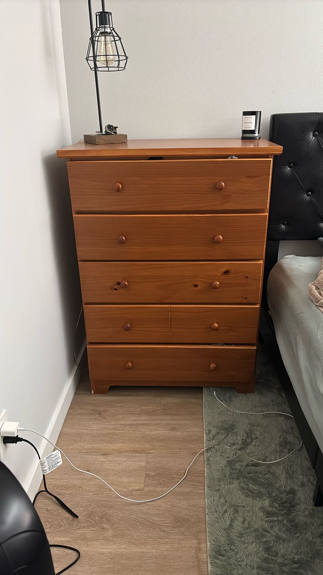 5 Drawer Wood Dresser