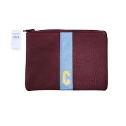 American Eagle Aerie Faux Leather Monogram C Pouch