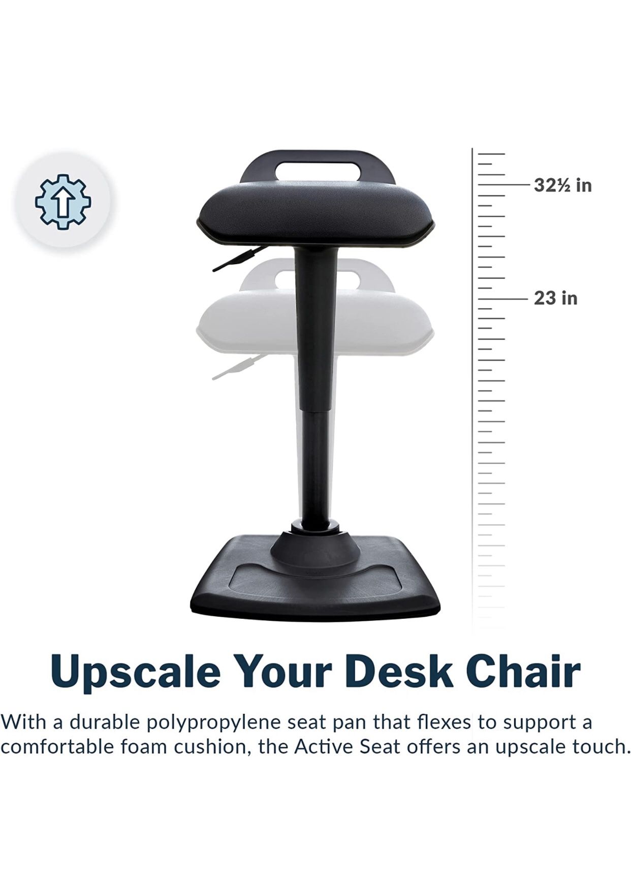 Active Seat - Adjustable Standing Desk Chair - Ergonomic Wobble Office Desk Stool w/Dynamic Range of Motion - Encourage Good Posture - Portable Stools
