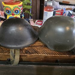 British Mk III "Turtle" combat helmet 1953. & Polish Military Surplus Ballistic Helmet Wz.93