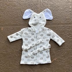 Brand new Modern Baby plush elephant face hooded baby bathrobe, size 0-9 months