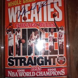 MICHAEL JORDAN  AUTOGRAPHED WHEATIES CERAL WITH CERTIFICATE OF AUTHENTICITY VERY RARE