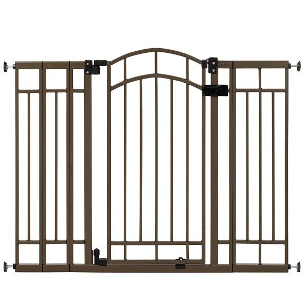 Summer Multi Use Decorative Extra Tall Walk Thru Baby Gate Metal Bronze Finish