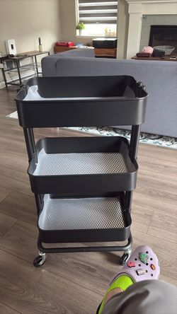 3-Tier Rolling Metal Storage Cart