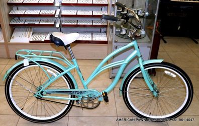 Used Schwinn Del Mar is a classic, single-speed beach cruiser bicycle. Teal Classic comfort/beach cruiser 