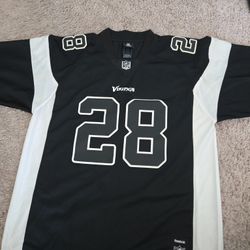Adrian Peterson MN Vikings Black And White Jersey