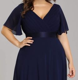 Plus Size Formal Dress - Navy Blue, size 20