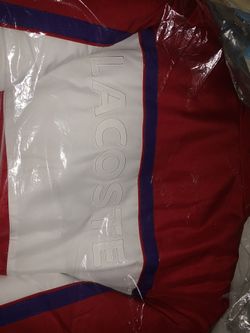 supreme lacoste puffy half zip red