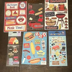 Scrapbooking, Camping Stickers, $3 Total 