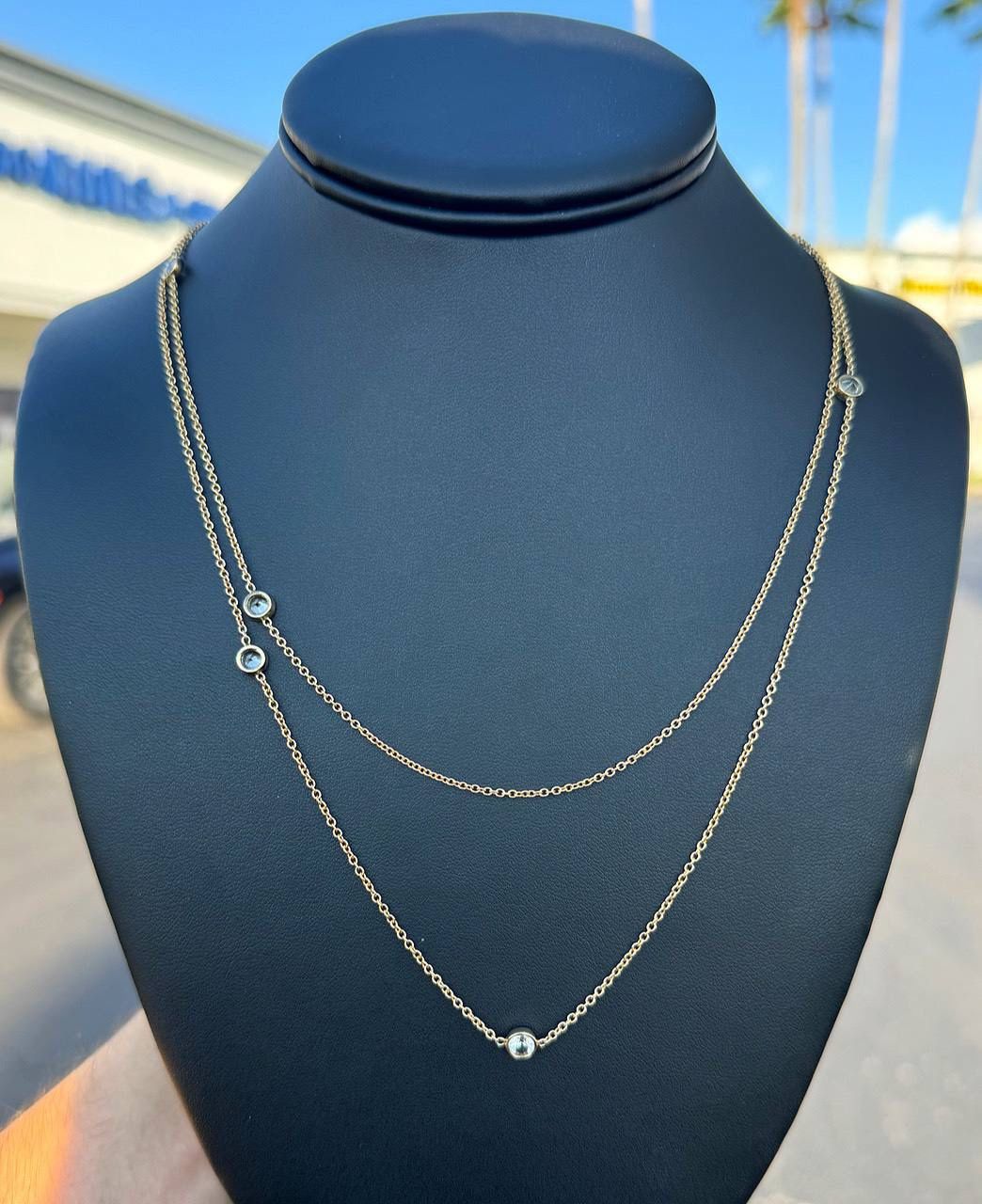 Jewelry 14k solid Yellow Gold paper clip link 48β Chain CZ 4.5CTW necklace 8.1 grams 5.25mm