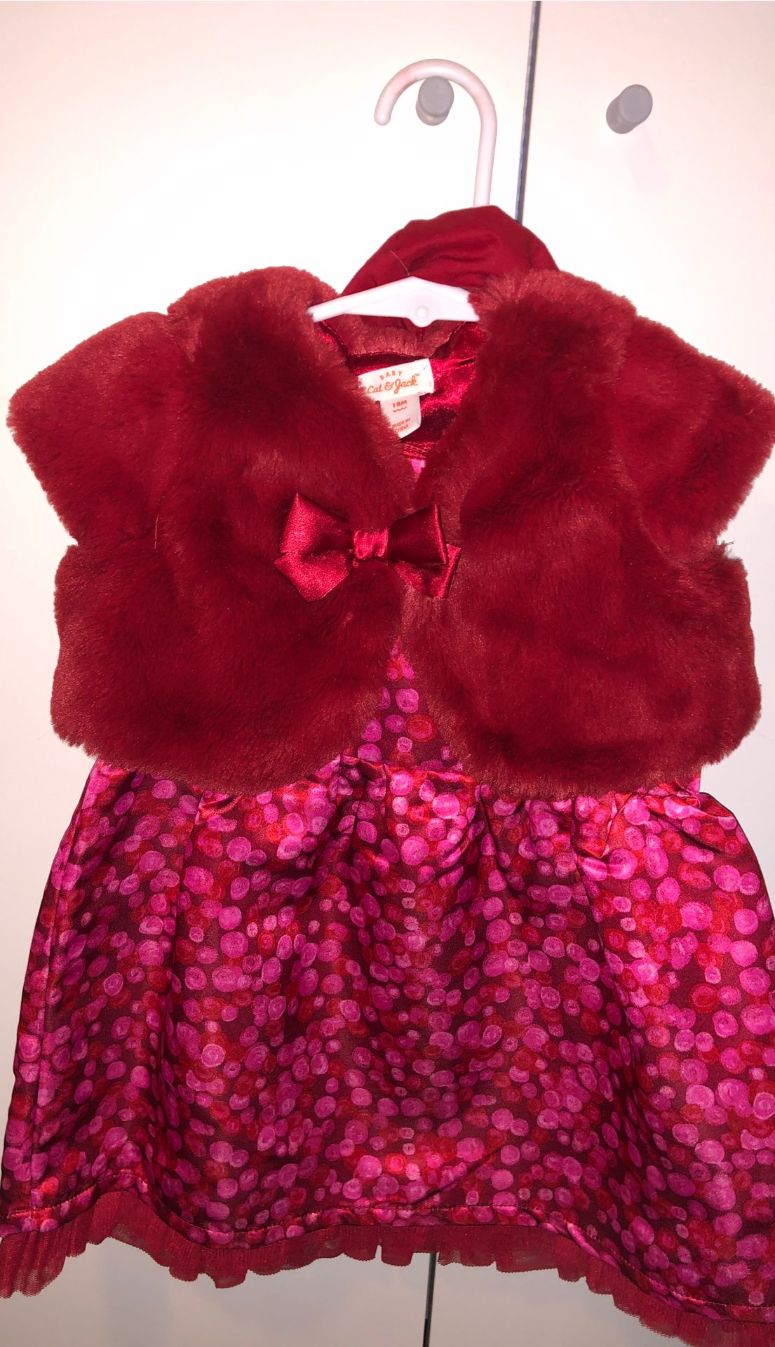 Cat & Jack fur vest dress set