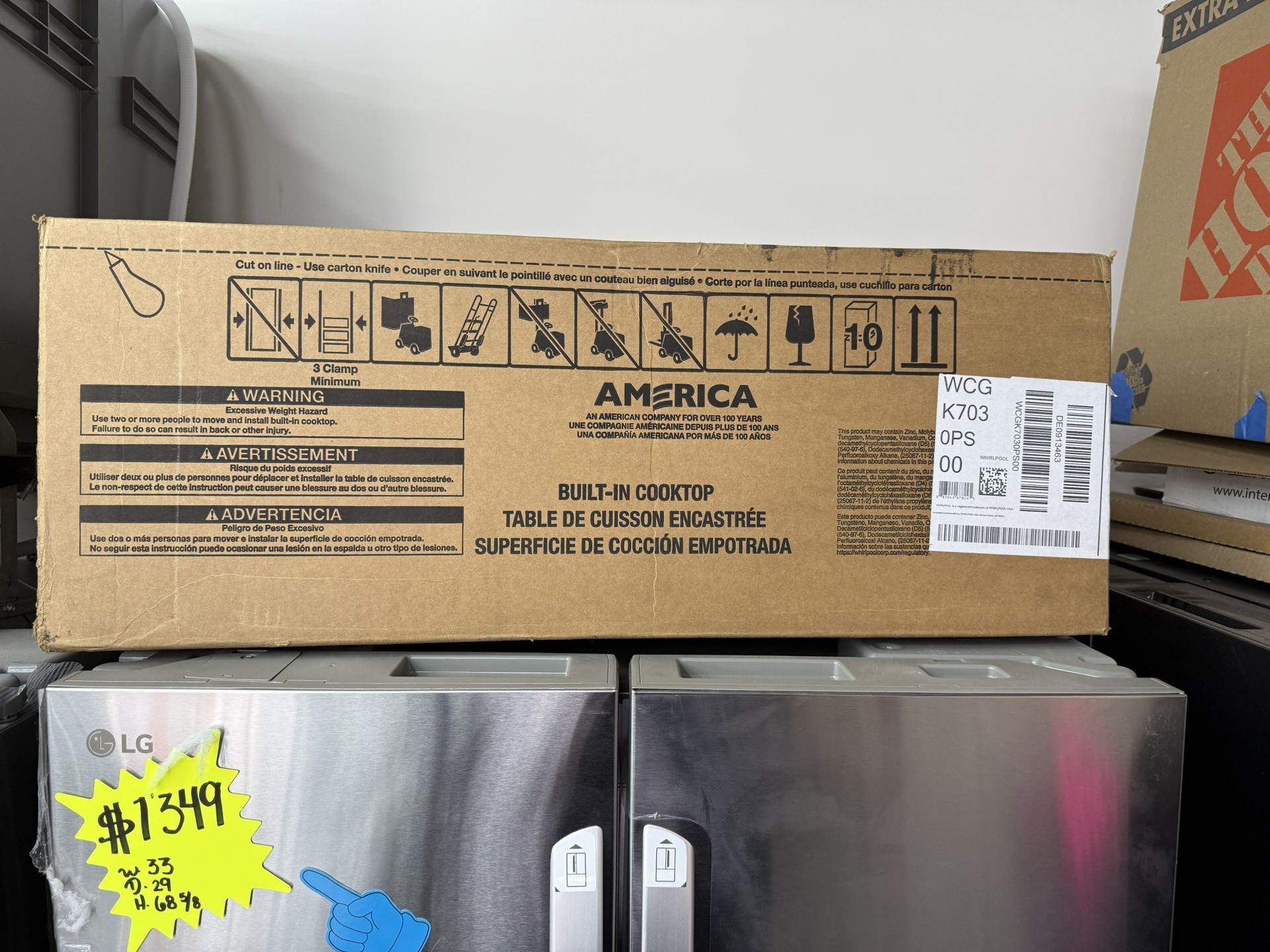 Brand new Whirlpool 30-in 5 burners Stainless steel Gas Cooktop