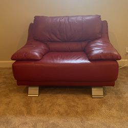 Red leather Couch And loveseat