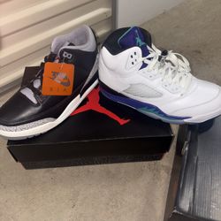 Size 10 Retro Jordan Cement 3s / Grape 5s