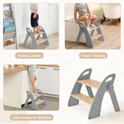 Wood Nonslip Step Stool for Baby Toddler Kid New Condition Assembled