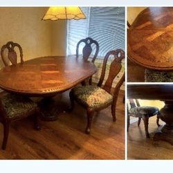 THOMASVILLE WOOD DINING TABLE & CHAIRS