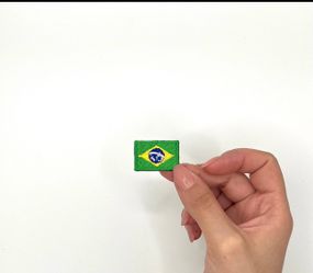 Brazil Mini Flag Patch - Small Brazilian Travel Iron-On Embroidered Badge - Brasil- soccer