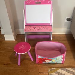 Kids Study Table With Stool And Basket