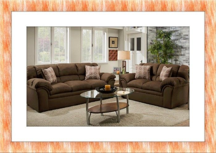 Chocolate sofa and love seat free shipping