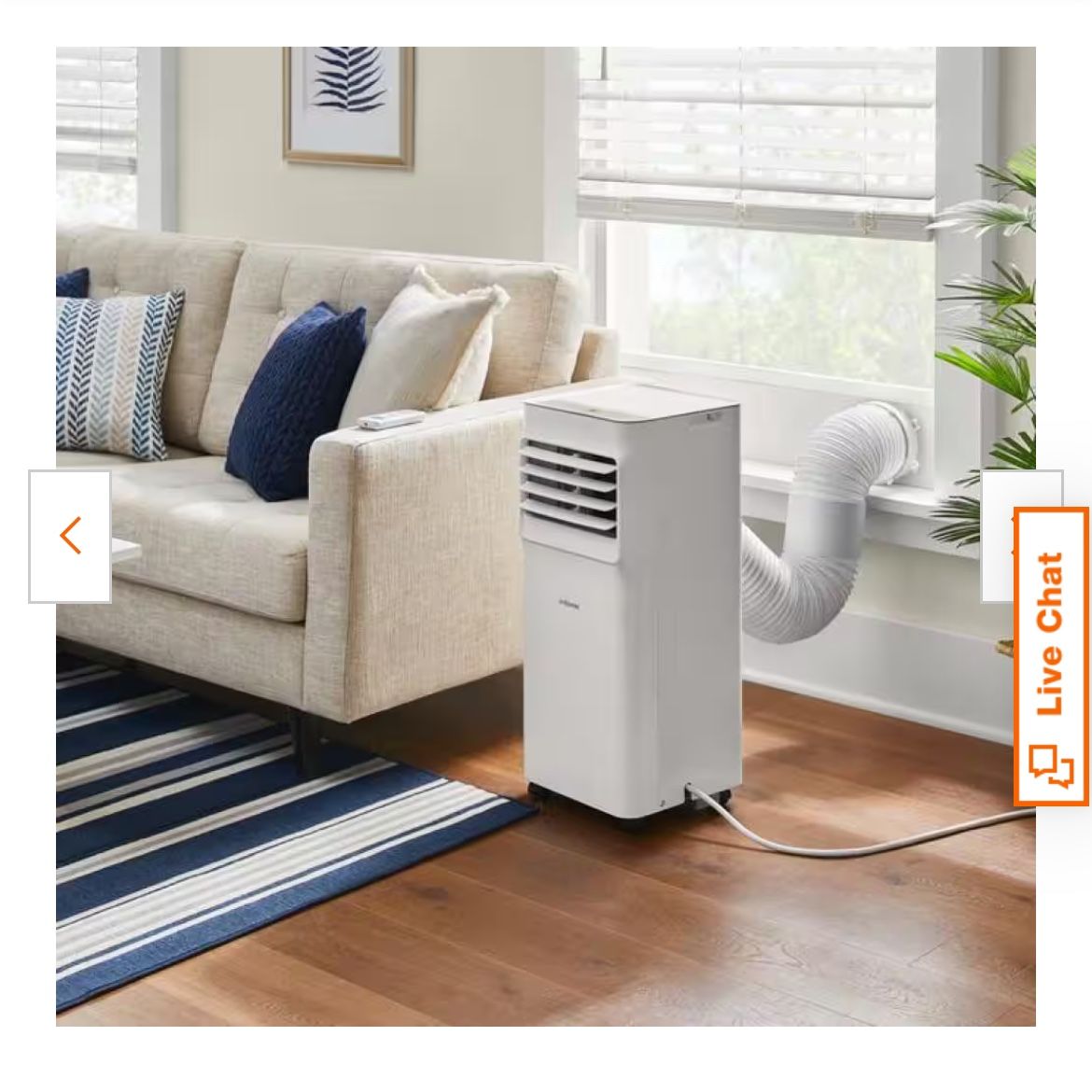 5,000 BTU 115-Volt 3-in-1 Portable Air Conditioner Unit Cools up to 150 sq. ft. with Dehumidifier and Remote in White