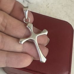 Solid 925 Sterling Silver Cross Pendant , Marked Mexico 🇲🇽 925 , Large Bale , 8 Grams , 2in. x 1.25in.