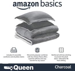 Cathay Home Queen Comforter Set: Ultra Soft and Plush Reversible Micromink and Sherpa 3-Piece Bedding Set, Queen (90" x 90")