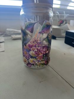 Hummingbirds glass cups