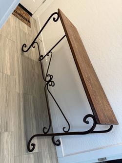 Wood Iron Couch Side Table