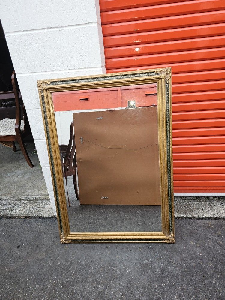 Antique French Gilt Mirror With Original Glass