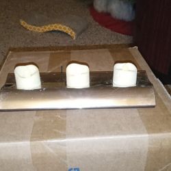 3 Battery Powered Candles  & Holder 