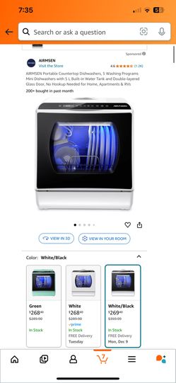 AIRMSEN Portable Countertop Dishwashers