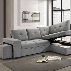 New upholstered sleeper sectional- finance available