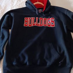 J America Bulldogs Mens Black hoodie Sweatshirt size Large. NWOT

