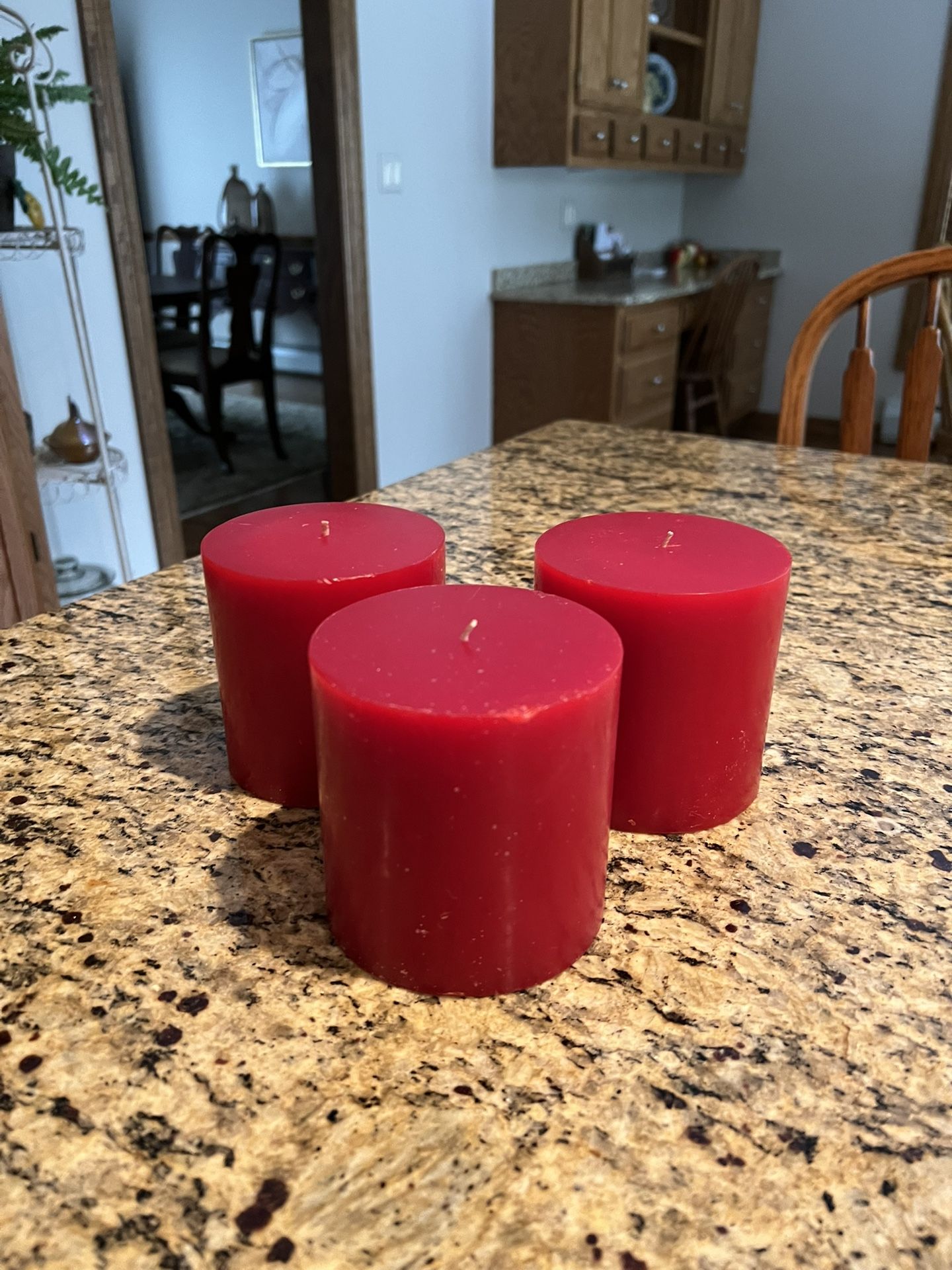 Three Red Pillar Candles