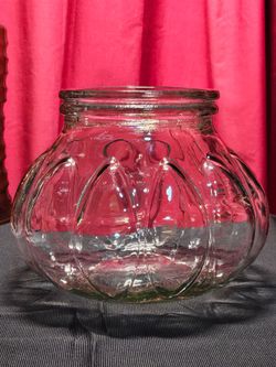 Ultra-Thick Heavyweight Vintage Glass Pumpkin Jar - Rare Mint Condition