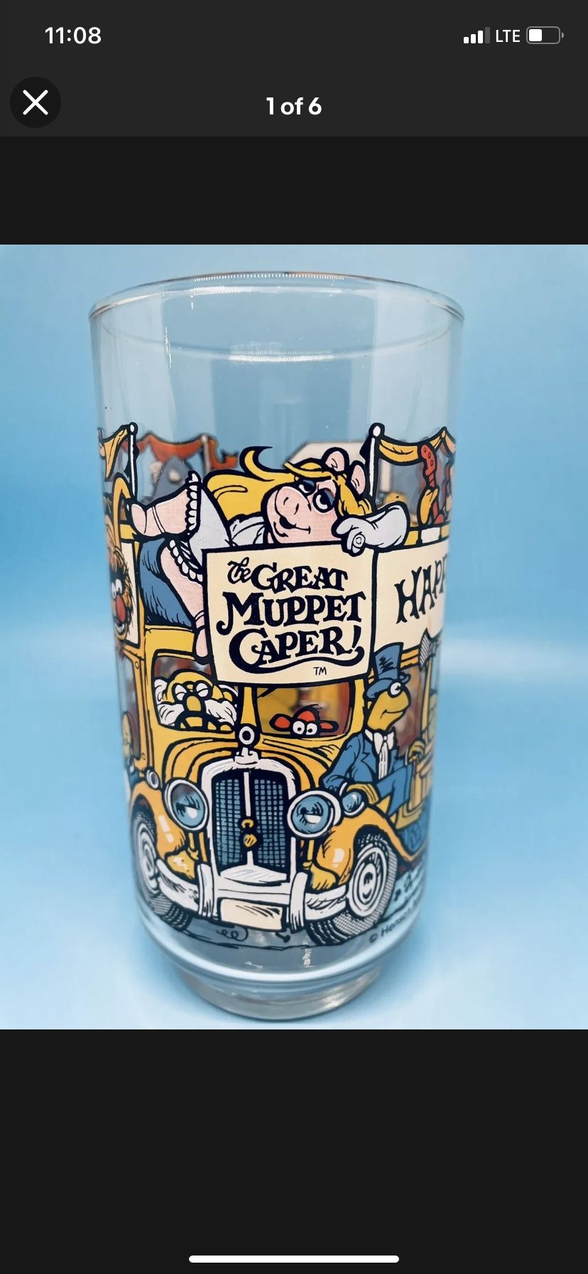 Vintage 1981 The Great Muppet Caper Happiness Hotel Collector's Glass