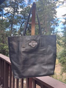 Harley-Davidson Black Leather Tote Bag