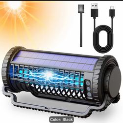New Solar Bug Zapper & Mosquito Killer Lamp - UV, Auto-Sensor, Dual Charging (Solar + USB) With 3600mAh Battery, Lighting Mode, For Indoor/Outdoor, Ca