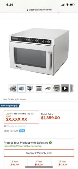 Amana Heavy Duty Stainless Steel Commercial Microwave with Push Button Controls - 208/240V, 1800W