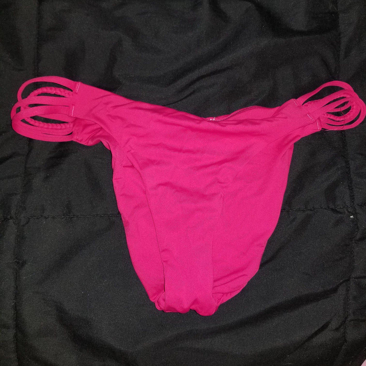 Hot Pink "Roxy" Strappy Bikini Bottoms (New with Tag)