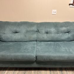 Comfy Microsuede Blue Couch