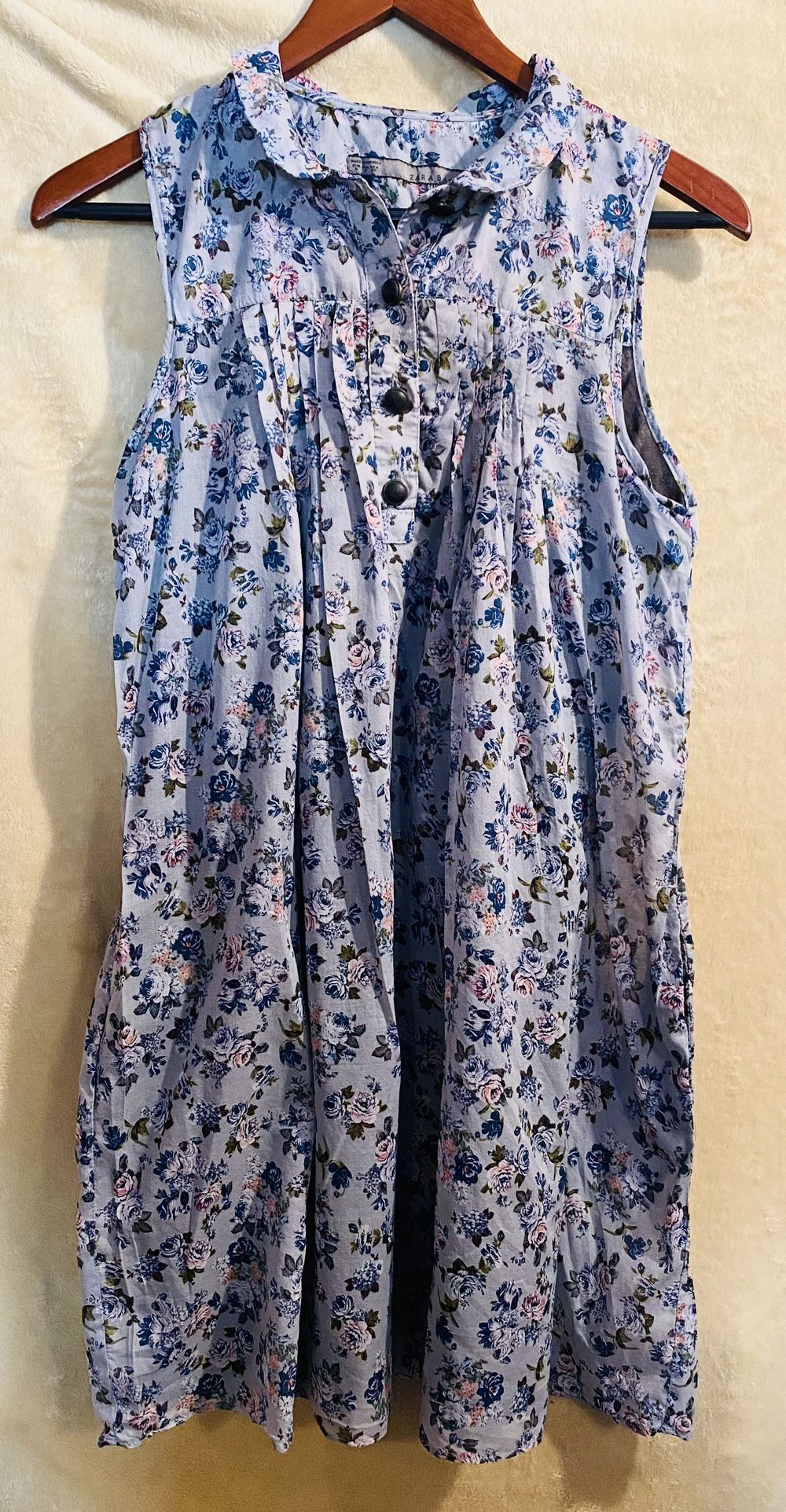 Zara~ Light blue floral dress