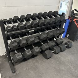 5-65lbs Dumbbells w/Rack 